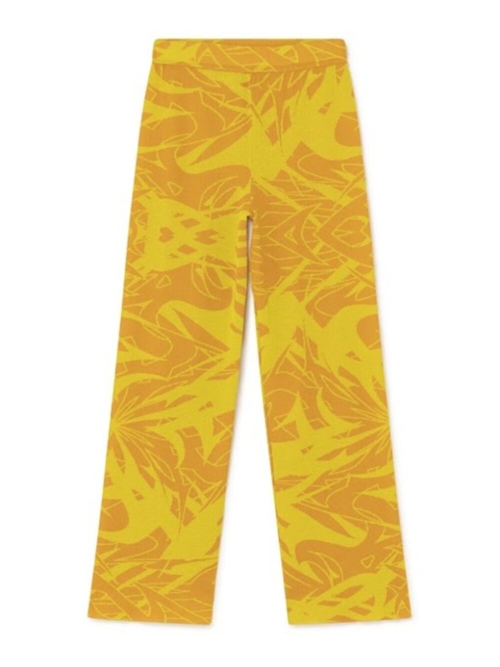PALOMA WOOL Chasis Knit Wide Leg Pants Yellow Orange Graphic Size S